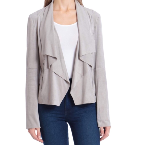 bagatelle Jackets & Blazers - HP 🎉 Bagatelle Faux Suede Drape Front Jacket Grey